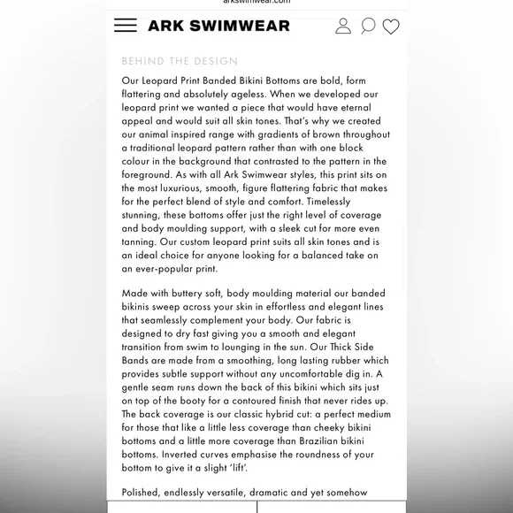 HOLD Ark swimwear Leopard Banded Bikini bottom size m - Picture 6 of 10